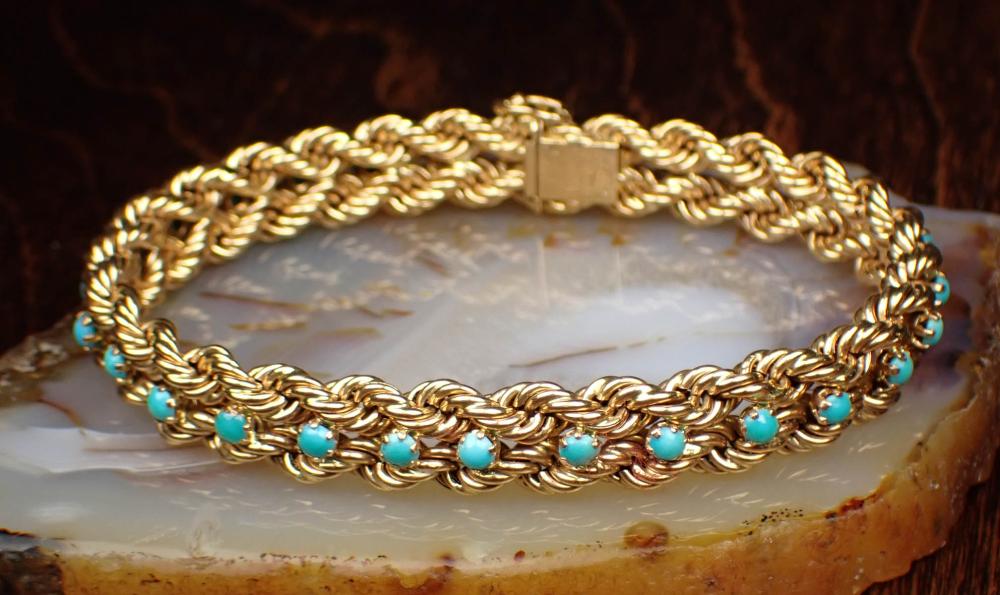 TURQUOISE AND EIGHTEEN KARAT GOLD 341caf