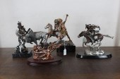 COLLECTION OF FOUR CAST METAL SCULPTURESCOLLECTION
