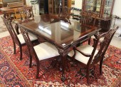 MAHOGANY DINING TABLE AND CHAIR SETCHIPPENDALE