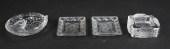 4 LALIQUE FRANCE CRYSTAL ASHTRAYS4 pieces