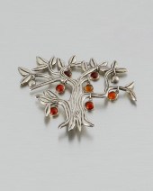 A FRED DAVIS SILVER AND FIRE OPAL TREE