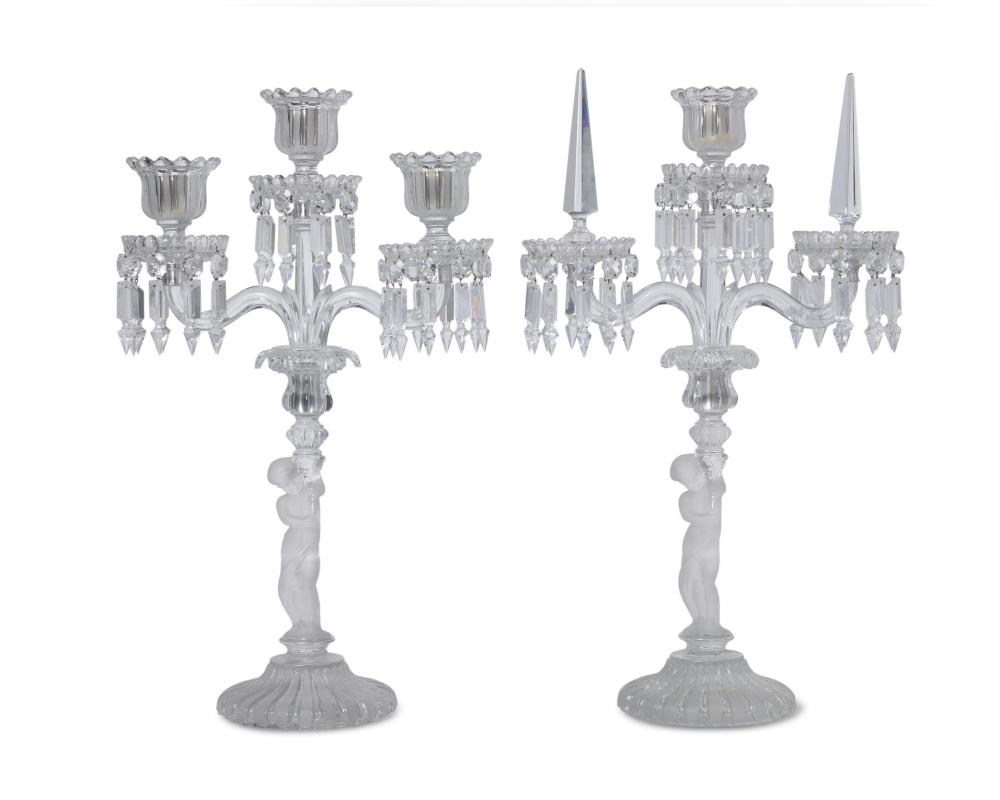 A NEAR PAIR OF BACCARAT CRYSTAL 343f5f
