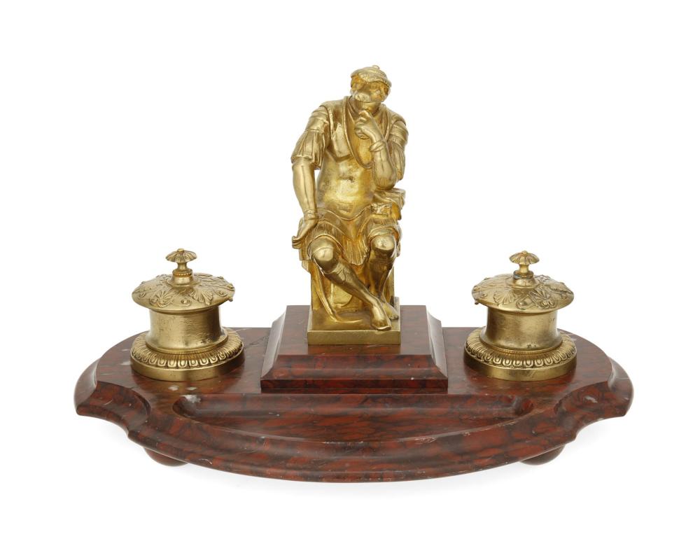 A FRENCH GILT BRONZE AND MARBLE 3440be