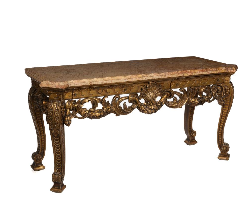 AN ITALIAN CARVED GILTWOOD CONSOLE 34451b