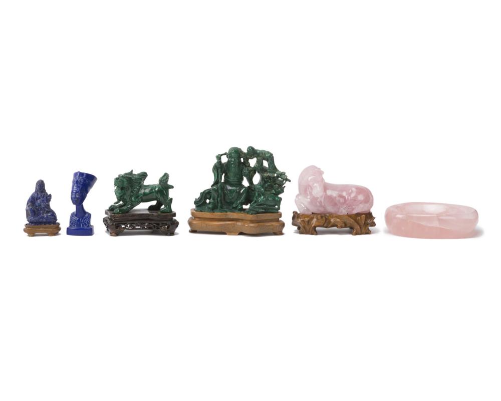 A GROUP OF CHINESE CARVED HARDSTONE 344976