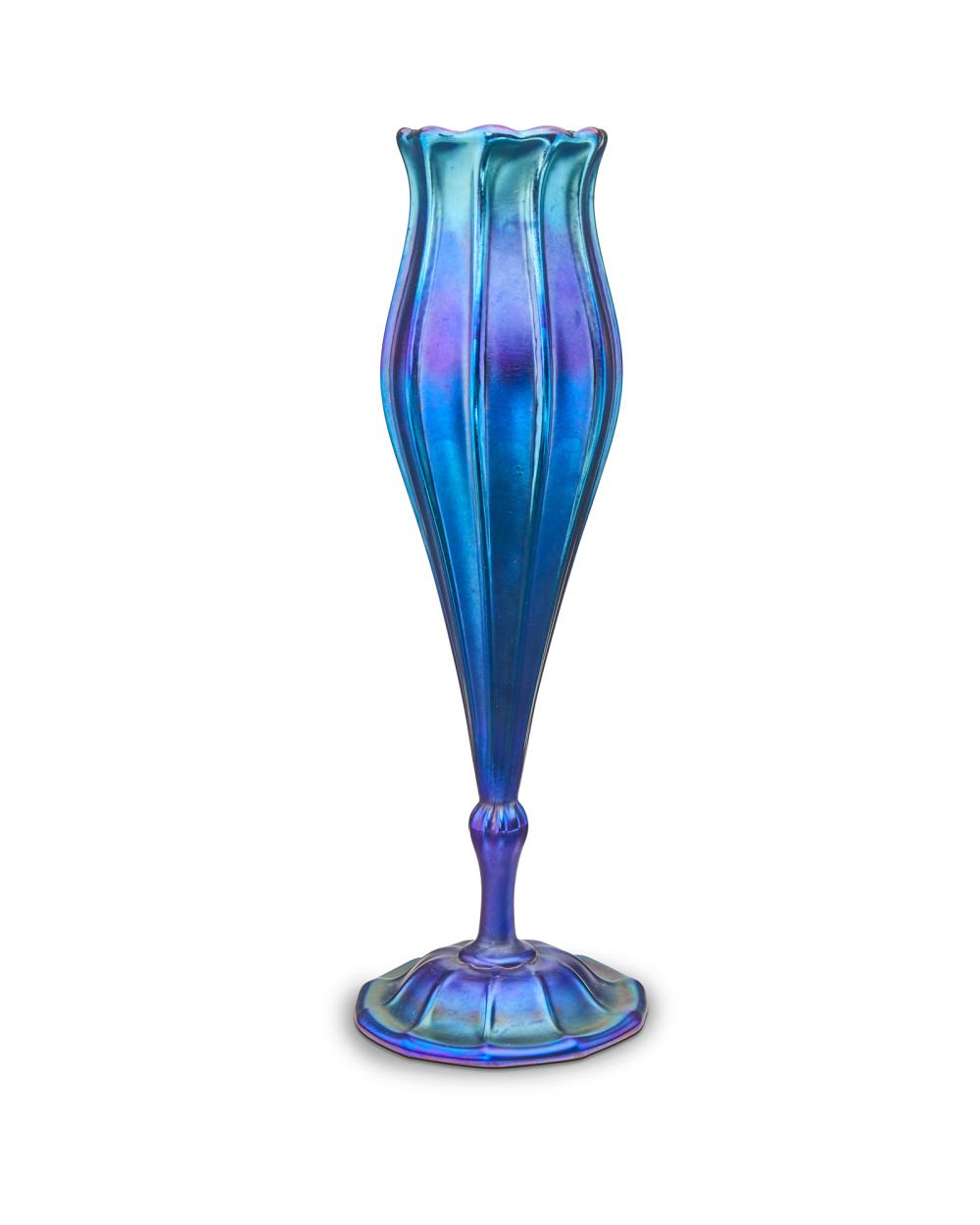 A BLUE L C TIFFANY FAVRILE GLASS 344a66