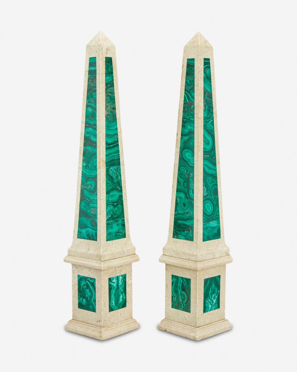 A PAIR OF MARBLE AND MALACHITE 344a94