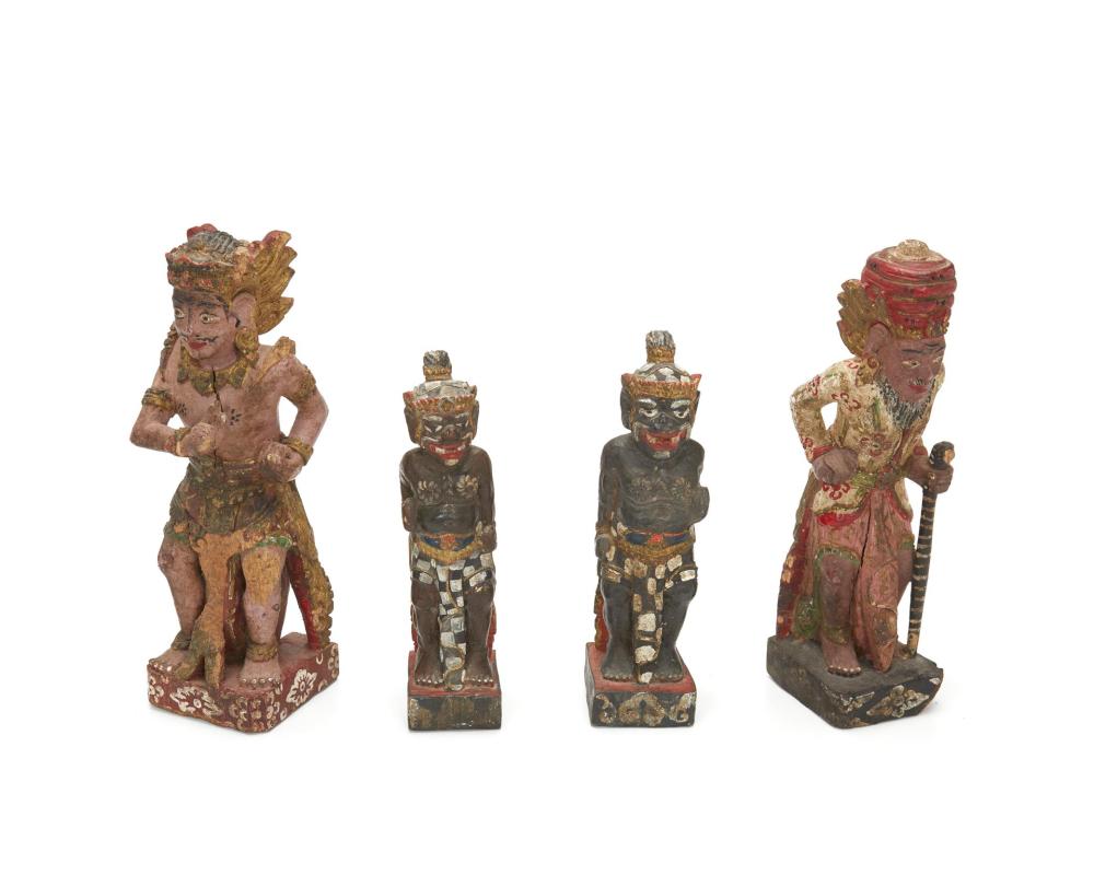 FOUR BALINESE CARVED WOOD DEVOTIONAL 344b38