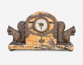 A FRENCH MARBLE MANTLE CLOCKA French