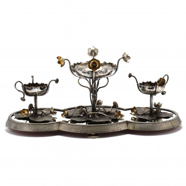 ART NOUVEAU SILVER PLATED EPERGNE 345336