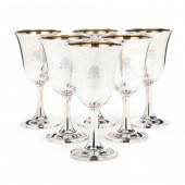 SIX WALLACE STERLING SILVER GOBLETS