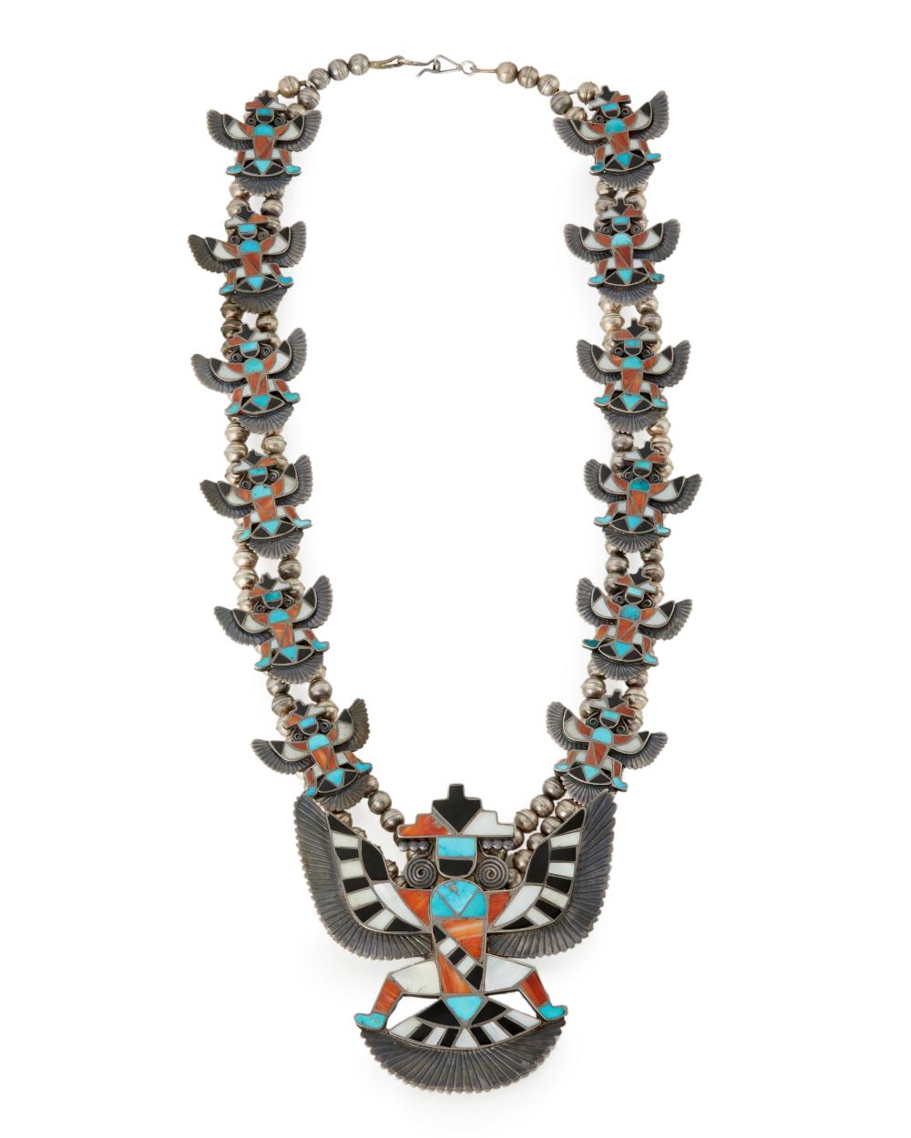 A ZUNI TWO STRAND KNIFEWING NECKLACEA 343052