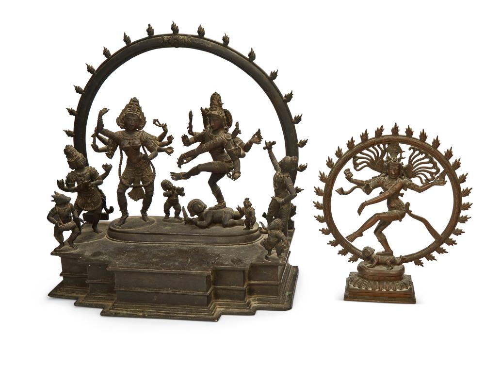 TWO BRONZE SCULPTURES OF HINDI 3432f0