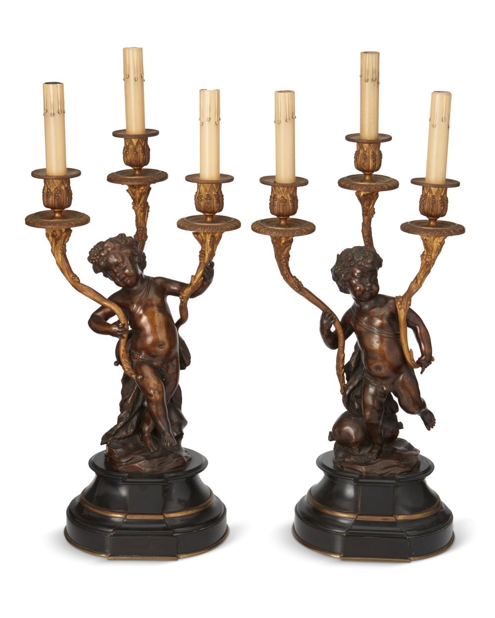 A PAIR OF FRENCH FIGURAL BRONZE 343439