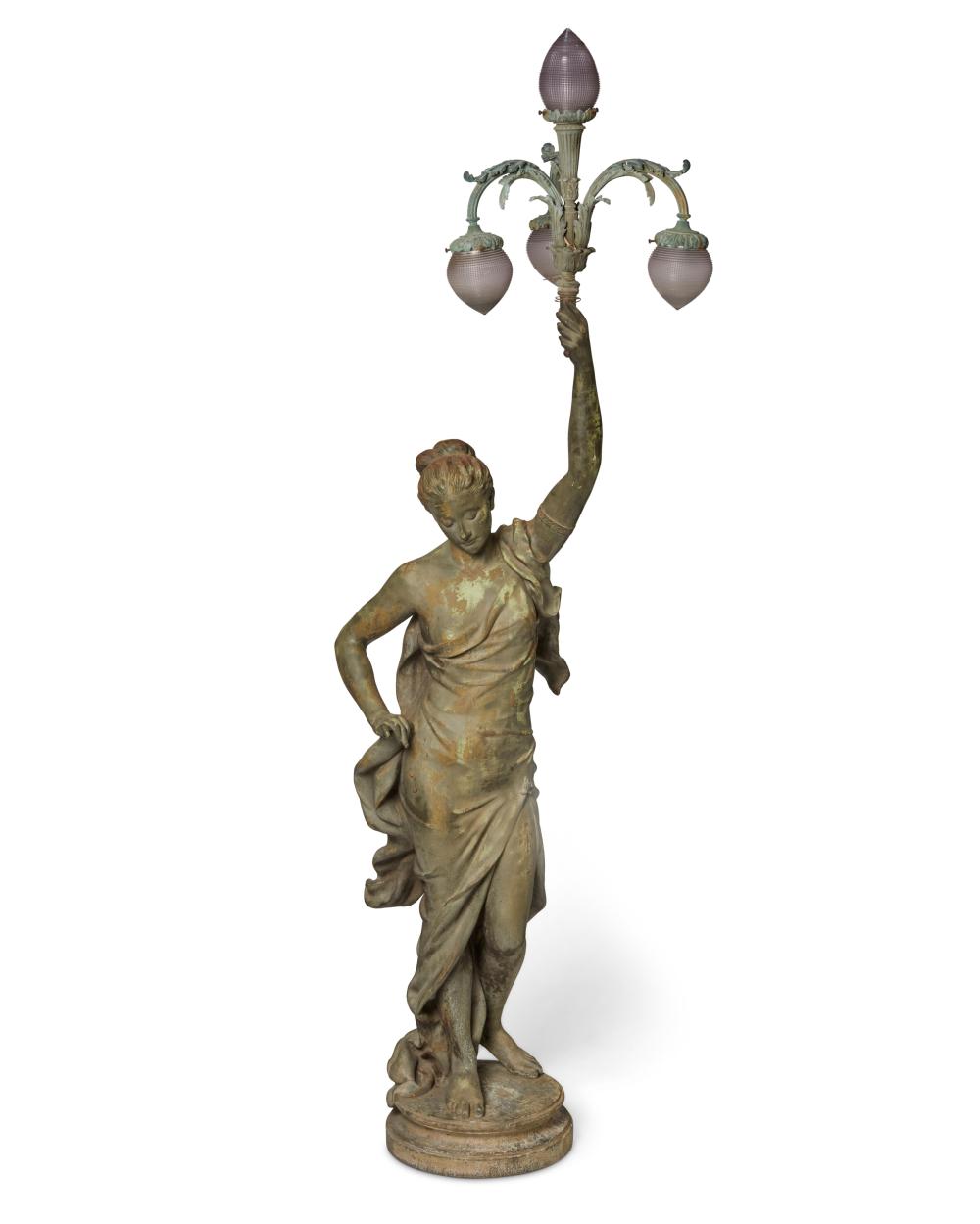 A FRENCH PATINATED BRONZE FIGURAL 343460