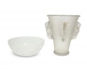 TWO LALIQUE GLASS VESSELS MID  343486