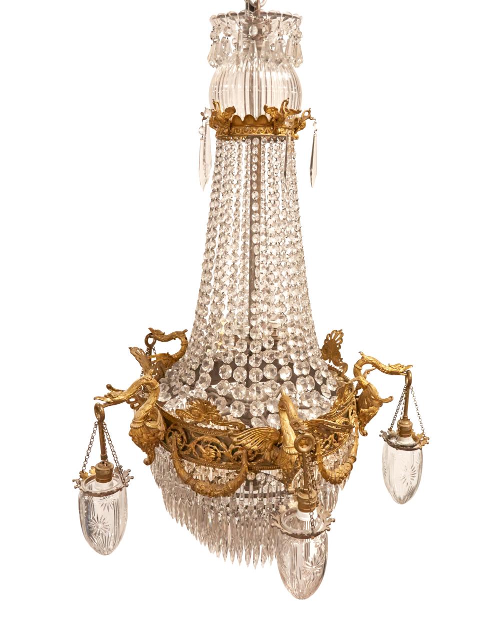 A FRENCH EMPIRE STYLE DRAPED CHANDELIERA 3434b3