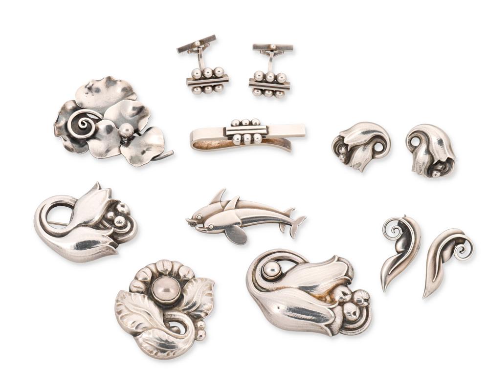 A GROUP OF GEORG JENSEN STERLING