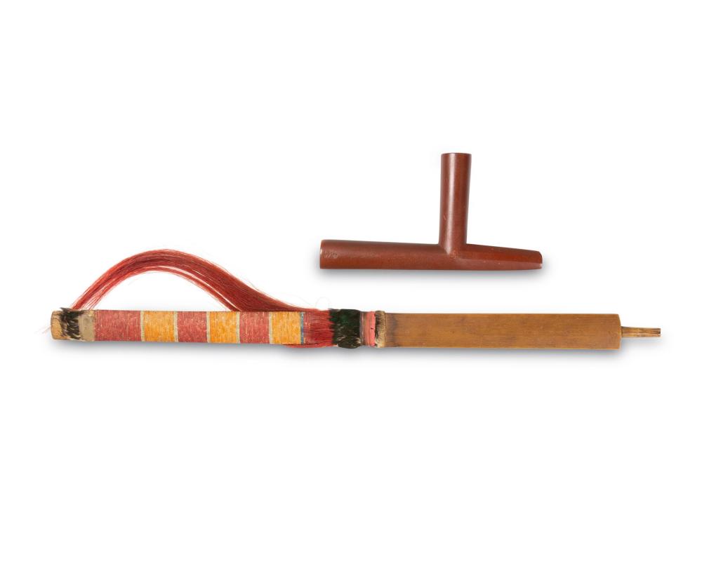 A SIOUX QUILLED PIPE AND STEMA 343d09