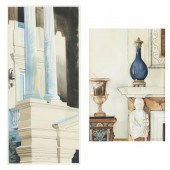 TWO CONTEMPORARY WATERCOLORS OF CLASSICAL