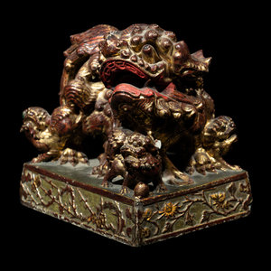 A Chinese Red and Gilt Lacquered 346a37