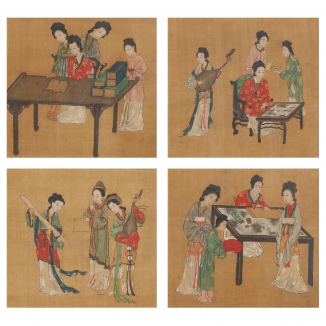 A SET OF CHINESE PAINTINGS ON SILK 346ed5