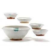CENTER BOWL AND FOUR INDIVIDUAL BOWLS,
