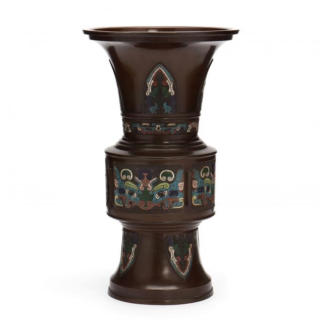 A LARGE CHINESE BRONZE CHAMPLEVE 347294