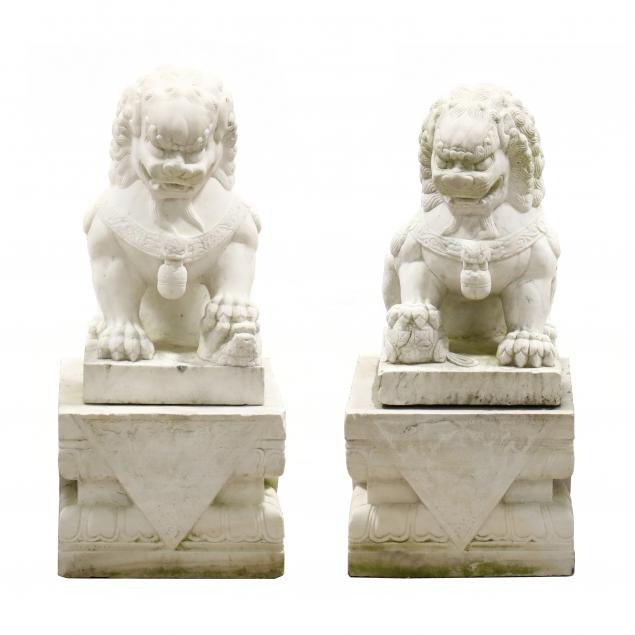 A PAIR OF LARGE CHINESE MARBLE 347293