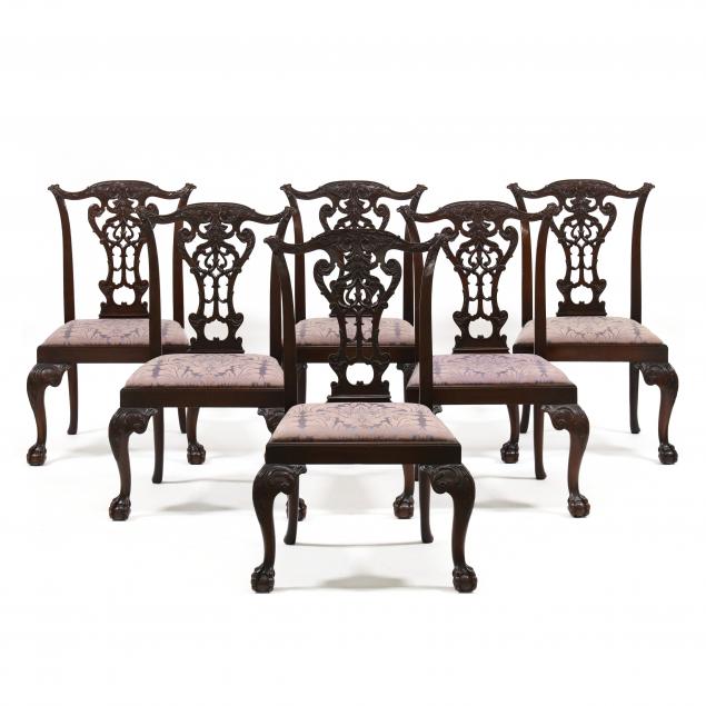 SET OF SIX ENGLISH CHIPPENDALE 3472c9