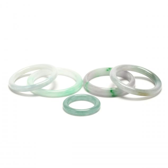 FIVE JADE BANGLES To include a 347635