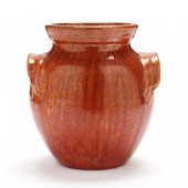 CHROME RED VASE, ROYAL CROWN POTTERY