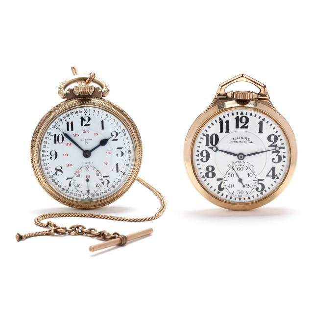 TWO VINTAGE OPEN FACE POCKET WATCHES 347a7f