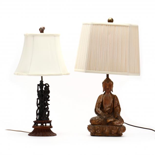 TWO ASIAN TABLE LAMPS One being 347b9b