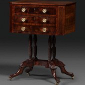 A Classical Figured Mahogany Two Drawer