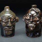 Two Southern Stoneware Face Jugs
20th