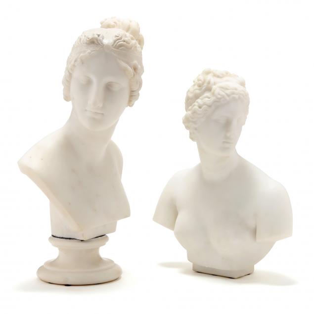 TWO CARVED MARBLE BUSTS OF VENUS 348e07