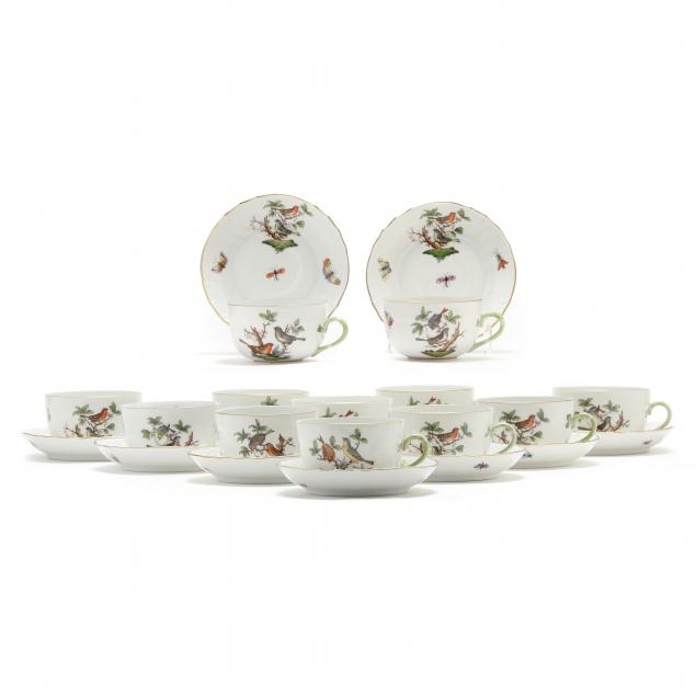 TWELVE HEREND PORCELAIN CUP AND 349057