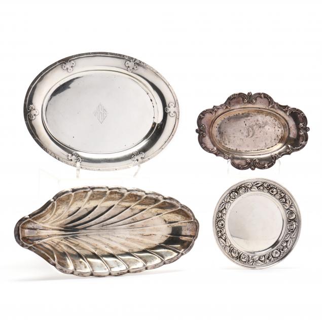 FOUR AMERICAN STERLING SILVER DISHES