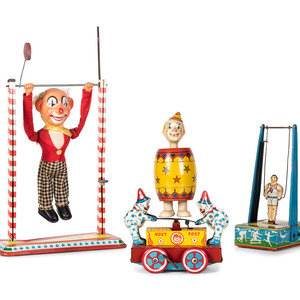 Four Tin Circus and Clown Toys American  349614