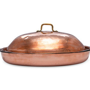 An American Copper Oval Au Gratin Dish