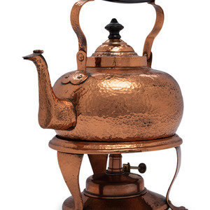An American Hammered Copper Kettle on