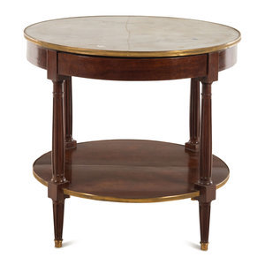 A Louis XVI Mahogany Two Tier Marble Top 34988f