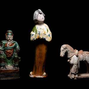 Three Chinese Pottery Figures comprising 349b26