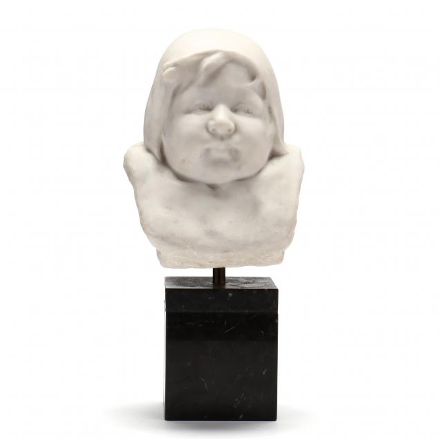 MARBLE BUST OF A YOUNG CHILD SIGNED 349df4