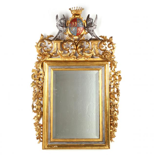 CONTINENTAL CARVED GILTWOOD HERALDIC 349dff