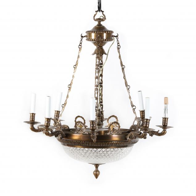 FRENCH EMPIRE STYLE CUT GLASS CHANDELIER 347d99