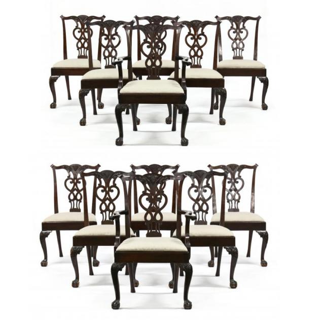 SET OF TWELVE ENGLISH CHIPPENDALE 34849a