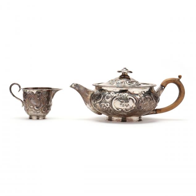 GEORGE III SILVER TEAPOT AND VICTORIAN 348760
