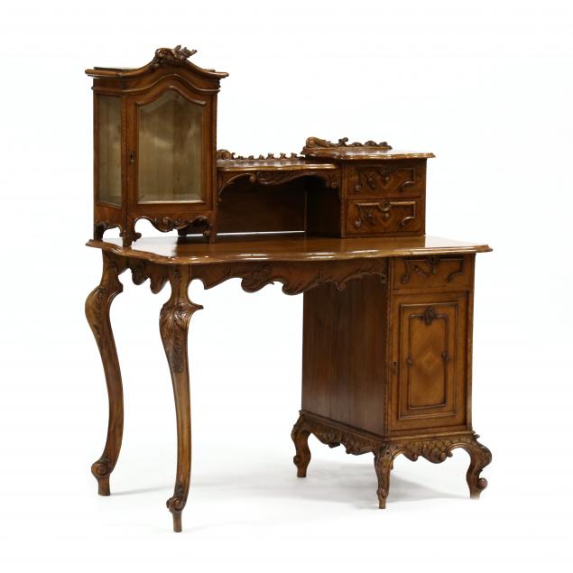 LOUIS XV STYLE CARVED WALNUT WRITING 348855